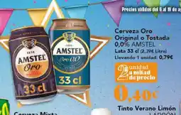 Gadis AMSTEL Cerveza Oro Original o Tostada 0,0% oferta