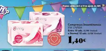 Gadis IFA UNNIA Compresas Incontinencia oferta