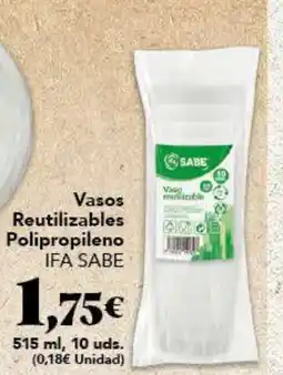 Gadis IFA SABE Vasos Reutilizables Polipropileno oferta