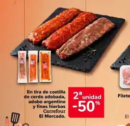 Carrefour Market CARREFOUR EL MERCADO En tira de costilla de cerdo adobada, adobo argentino y finas hierbas oferta