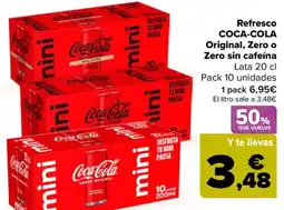 Carrefour COCA-COLA Refresco Original, Zero o Zero sin cafeína oferta