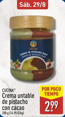 ALDI Cucina crema unttable de pistacho con cacao oferta