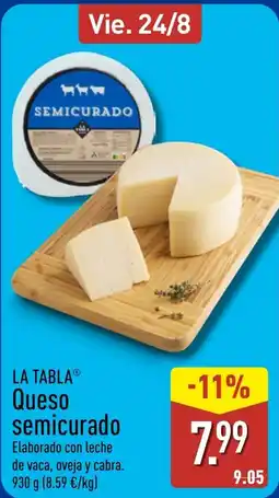 ALDI La tabla queso semicurado oferta