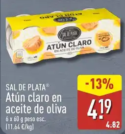 ALDI Sal de Plata atún claro en aceite de oliva oferta