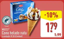 ALDI Mucci cono helado nata oferta