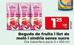 Dia Dia Saborfera beguda de fruita i llet de meló i síndria sense sucre oferta