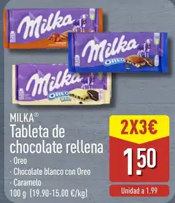 ALDI Milka Tableta de chocolate rellena oferta