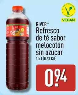 ALDI River refresco de té sabor melocotón sin azúcar oferta