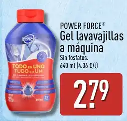 ALDI Power Force gel lavavajillas a máquina oferta