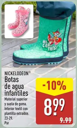 ALDI Nickelodeon botas de agua infantiles oferta