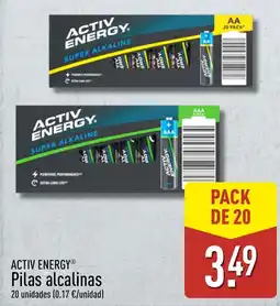 ALDI Activ energy pilas alcalinas oferta