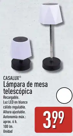ALDI Casalux lámpara de mesa telescópica oferta