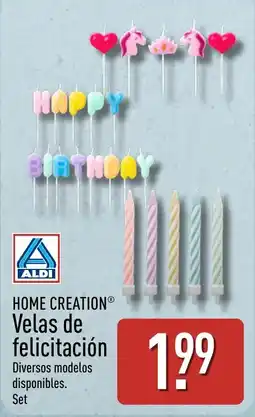 ALDI Aldi home creation velas de felicitación oferta