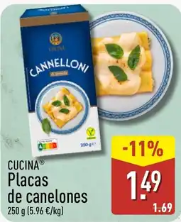 ALDI Cucina placas de canelones oferta