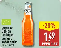 ALDI Galvanina bebida ecológica con gas sabor spritz oferta