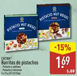 ALDI Cucina barritas de pistachos oferta