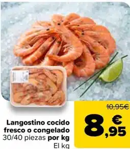 Carrefour Langostino cocido fresco o congelado oferta