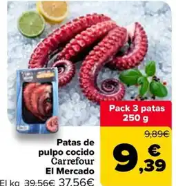 Carrefour Patas de pulpo cocido Carrefour El Mercado oferta