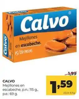Alimerka Calvo - mejillones en escabeche oferta