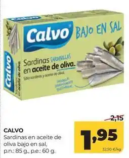 Alimerka Calvo - sardinas en aceite de oliva bajo en sal oferta