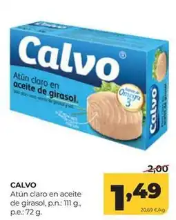 Alimerka Calvo - atun claro en aceite de girasol oferta