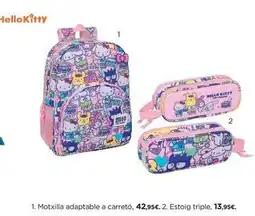Hipercor Hello kitty - motxilla adaptable a carreto oferta