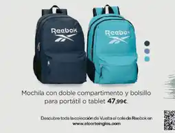 El Corte Inglés Reebok mochila con doble compartimento y bolsillo para portátil o tablet oferta