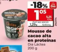 Dia Supermercados Dia Láctea mousse de cacao alta en proteínas oferta