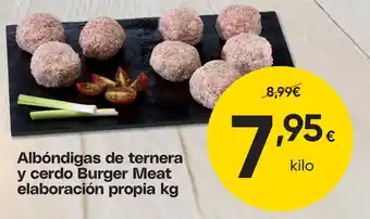 Albóndigas de ternera y cerdo Burger Meat elaboración propia