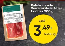 FROIZ Serrania de la Aldea paleta curada lonchas oferta