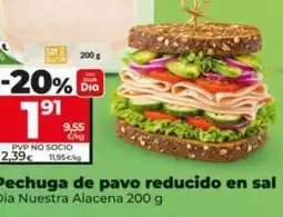 Dia Supermercados Dia Nuestra Alacena pechuga de pavo reducido en sal oferta