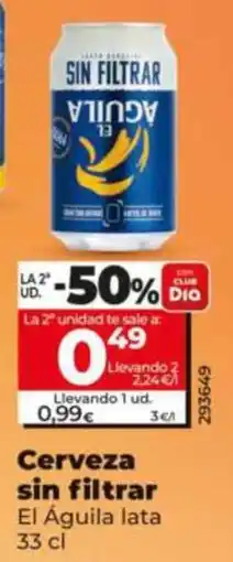 Dia Supermercados El Águila cerveza sin filtrar oferta
