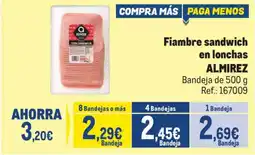 Makro Almirez fiambre sandwich en lonchas oferta
