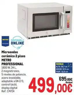 Makro Metro professional microondas cerámico 2 pisos oferta