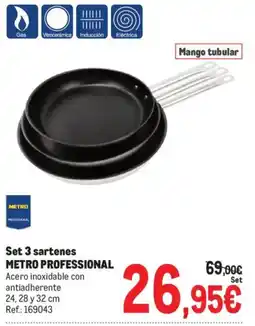 Makro Metro Professional set 3 sartenes oferta