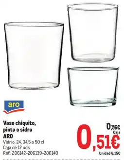 Makro aro vaso chiquito, pinta o sidra oferta