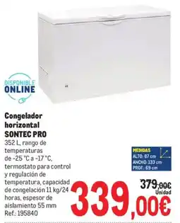 Makro Sontec pro congelador horizontal oferta