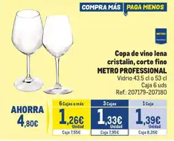 Makro Metro Professional copa de vino lena cristalin, corte fino oferta