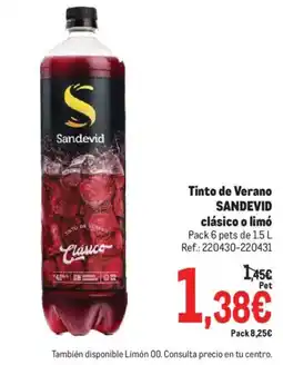 Makro Sandevid tinto de verano clásico o limó oferta