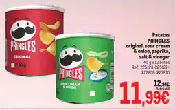 Makro Pringles patatas original, sour cream & onion, paprika, salt & vinegar oferta