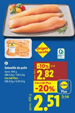 Lidl Pollo solomillo oferta