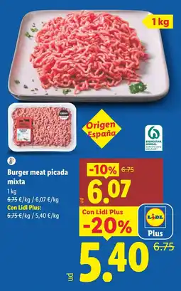 Lidl Cerdo burger meat picada mixta oferta