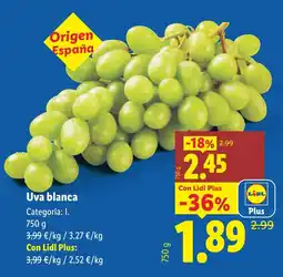 Lidl Uva blanca oferta