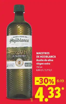 Lidl Maestros de Hojiblanca aceite de oliva virgen extra oferta