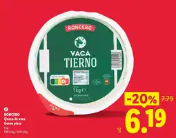 Lidl Roncero queso de vaca tierno pieza oferta