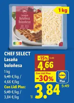 Lidl Chef Select lasaña boloñesa oferta