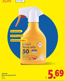 Lidl Cien Sun spray solar infantil fps 50 oferta