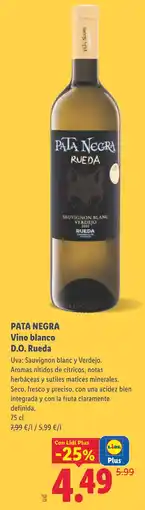 Lidl Pata Negra vino blanco oferta