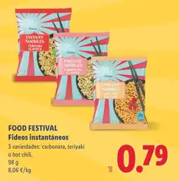 Lidl Food Festival fideos instantáneos oferta