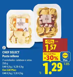 Lidl Chef Select pasta rellena oferta